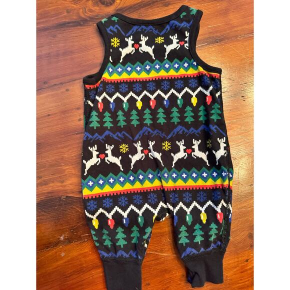 Hanna Andersson Fair Isle Romper Christmas Reindeer Tree Unisex 0-3 mo - Picture 4 of 4